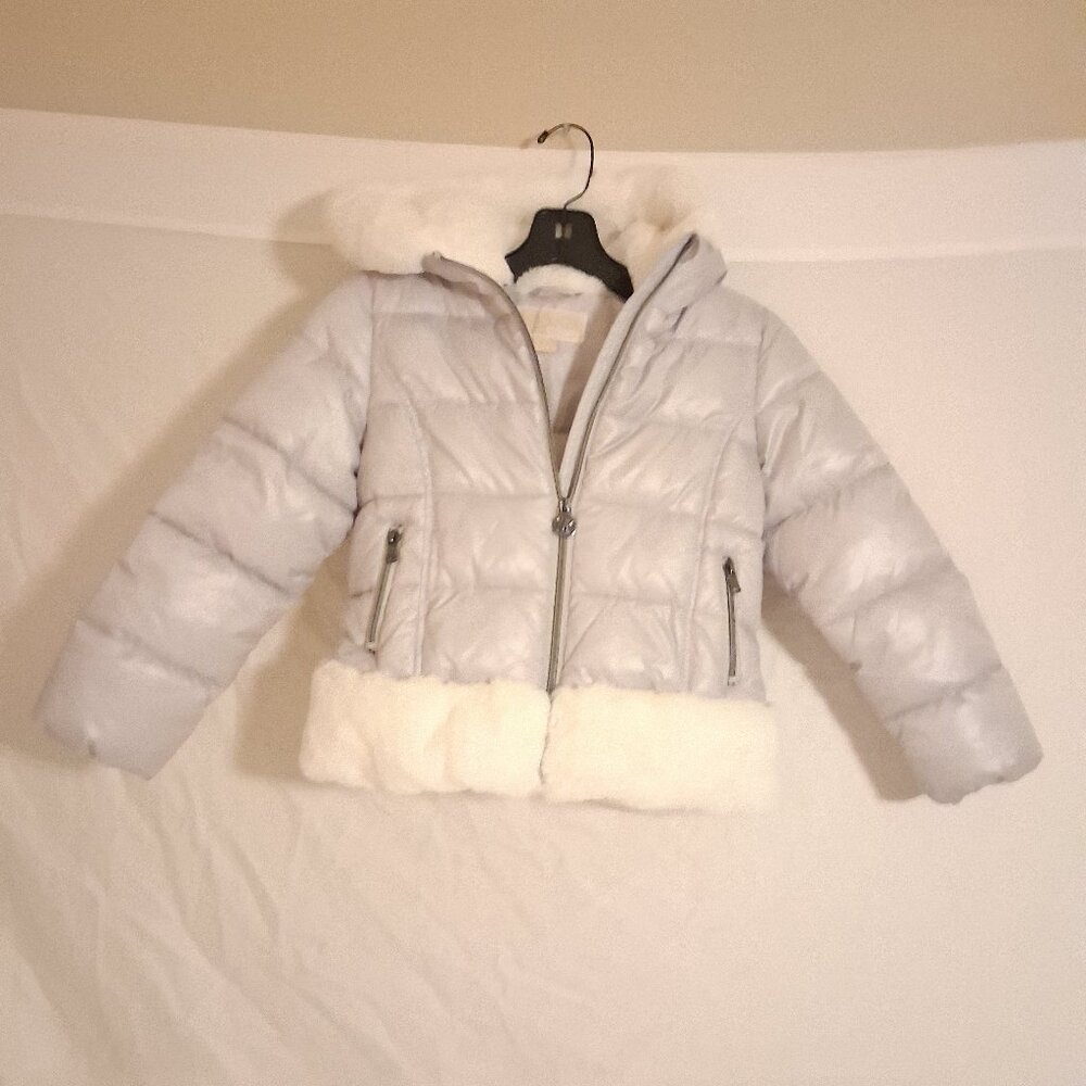 Girls Michael Kors Size 6 Silver puffer coat